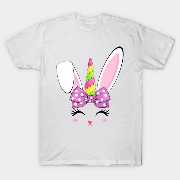 Cute Easter Bunny Face For Women Girls Kids T-Shirt by jodesigners